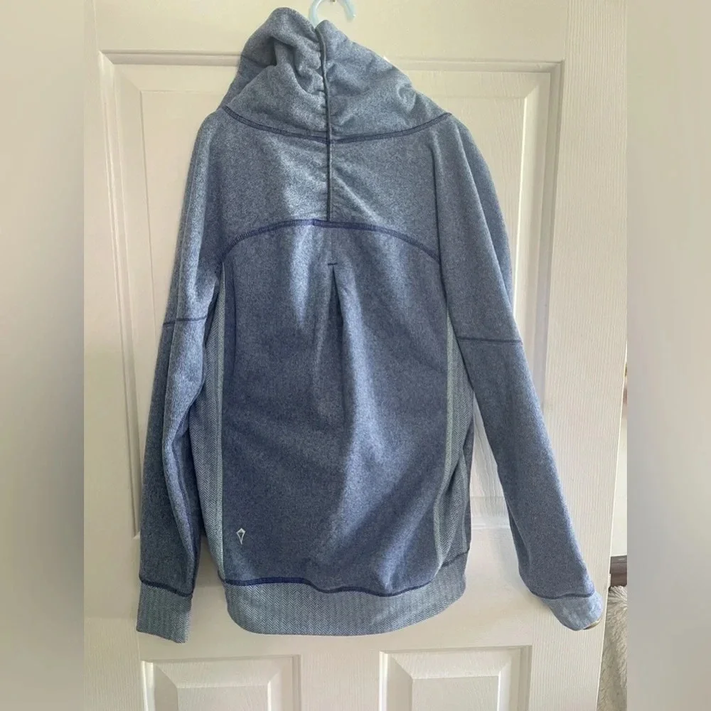 IVIVVA Lululemon 10 Fleece Lined WARM Turtleneck Pullover Blue Green 1/4 Zip Up